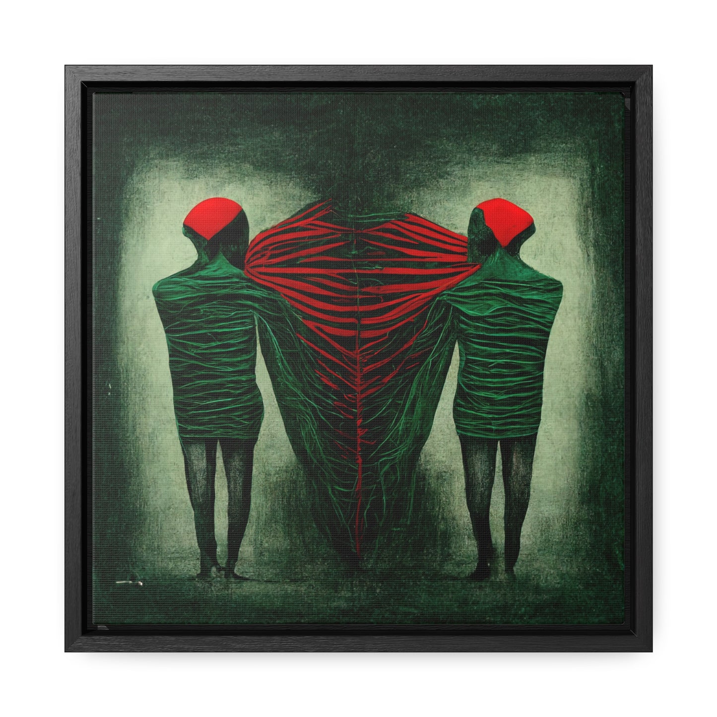 Loneliness Green Red 7, Valentinii, Gallery Canvas Wraps, Square Frame