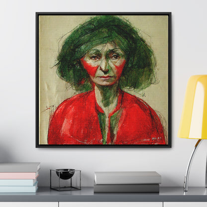 Loneliness Green Red 36, Valentinii, Gallery Canvas Wraps, Square Frame