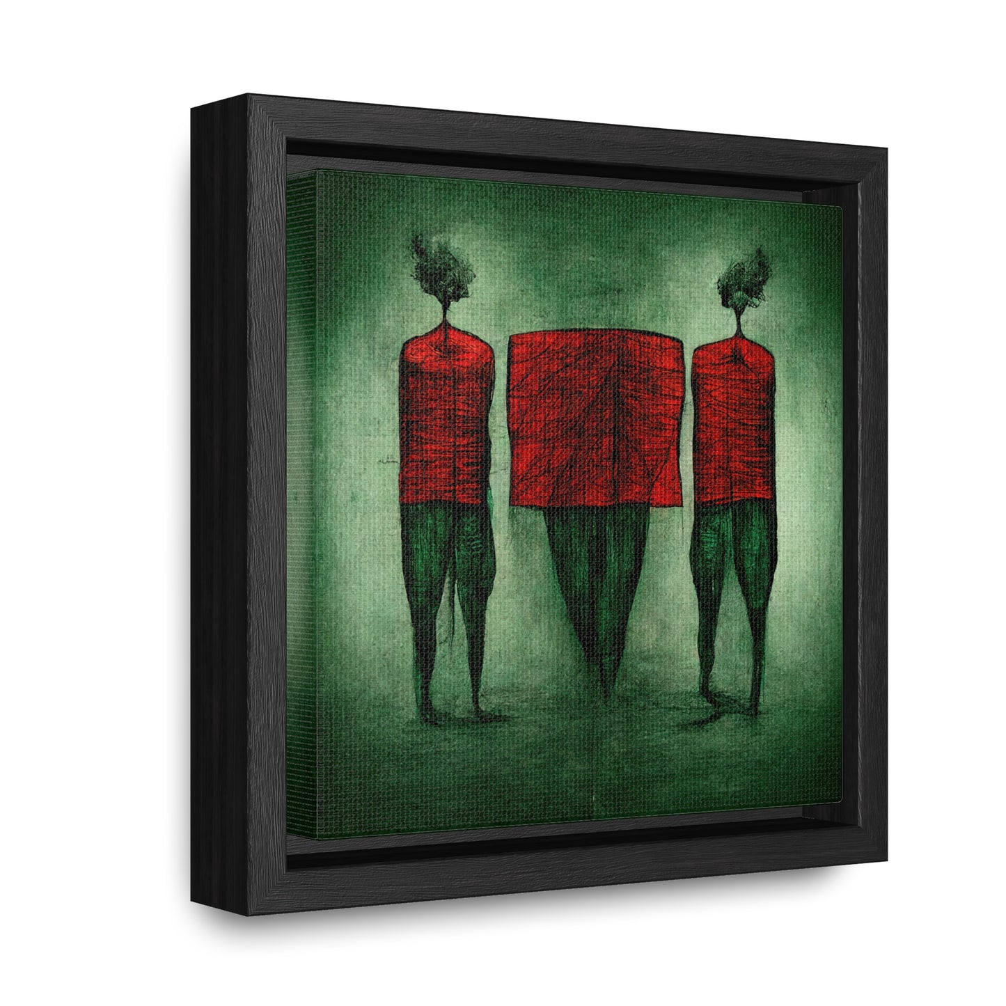 Loneliness Green Red 22, Valentinii, Gallery Canvas Wraps, Square Frame