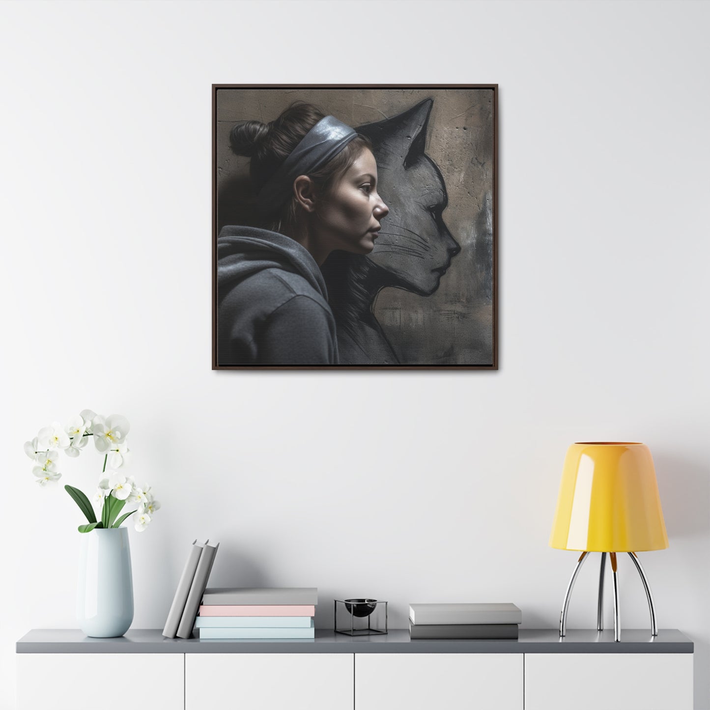 Cat Woman 26, Gallery Canvas Wraps, Square Frame