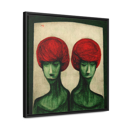 Loneliness Green Red 21, Valentinii, Gallery Canvas Wraps, Square Frame