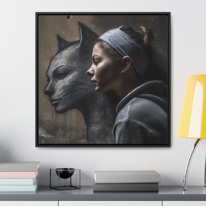 Cat Woman 28, Gallery Canvas Wraps, Square Frame