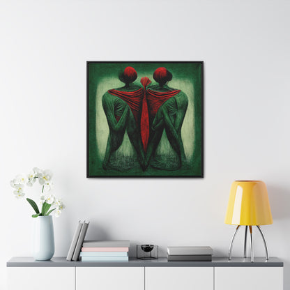 Loneliness Green Red 3, Valentinii, Gallery Canvas Wraps, Square Frame