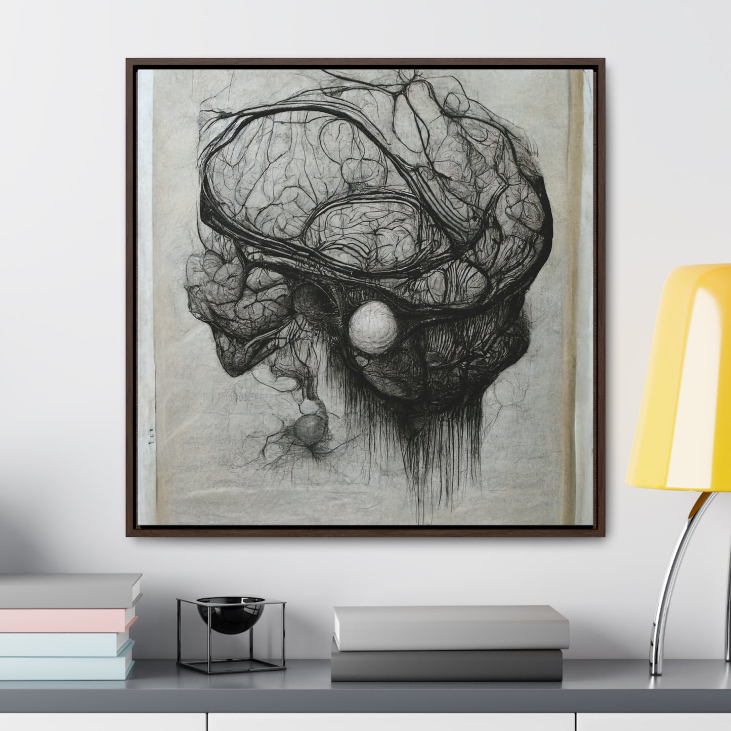 Brain 60, Valentinii, Gallery Canvas Wraps, Square Frame