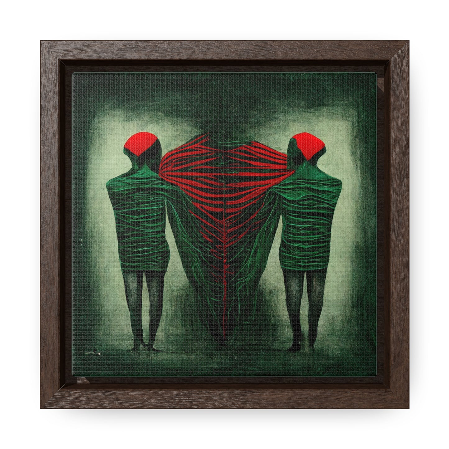 Loneliness Green Red 7, Valentinii, Gallery Canvas Wraps, Square Frame