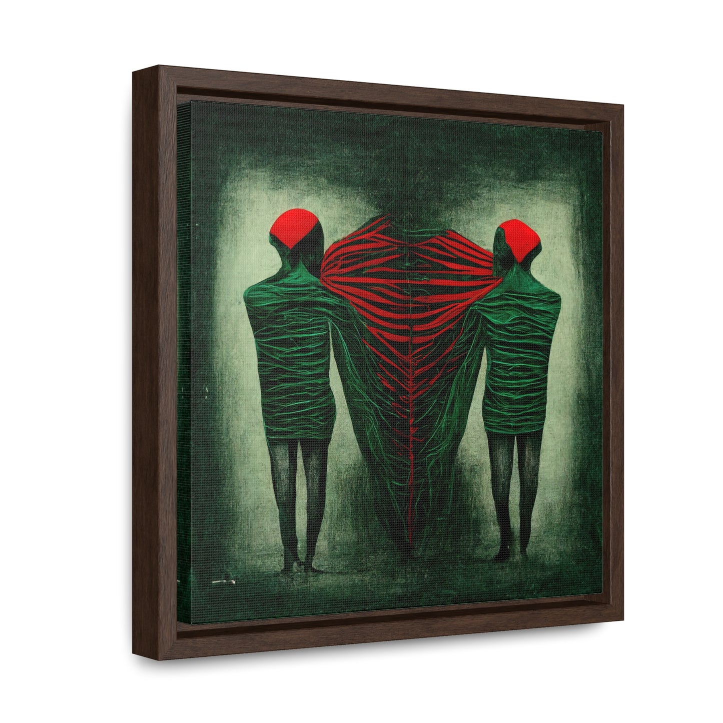 Loneliness Green Red 7, Valentinii, Gallery Canvas Wraps, Square Frame