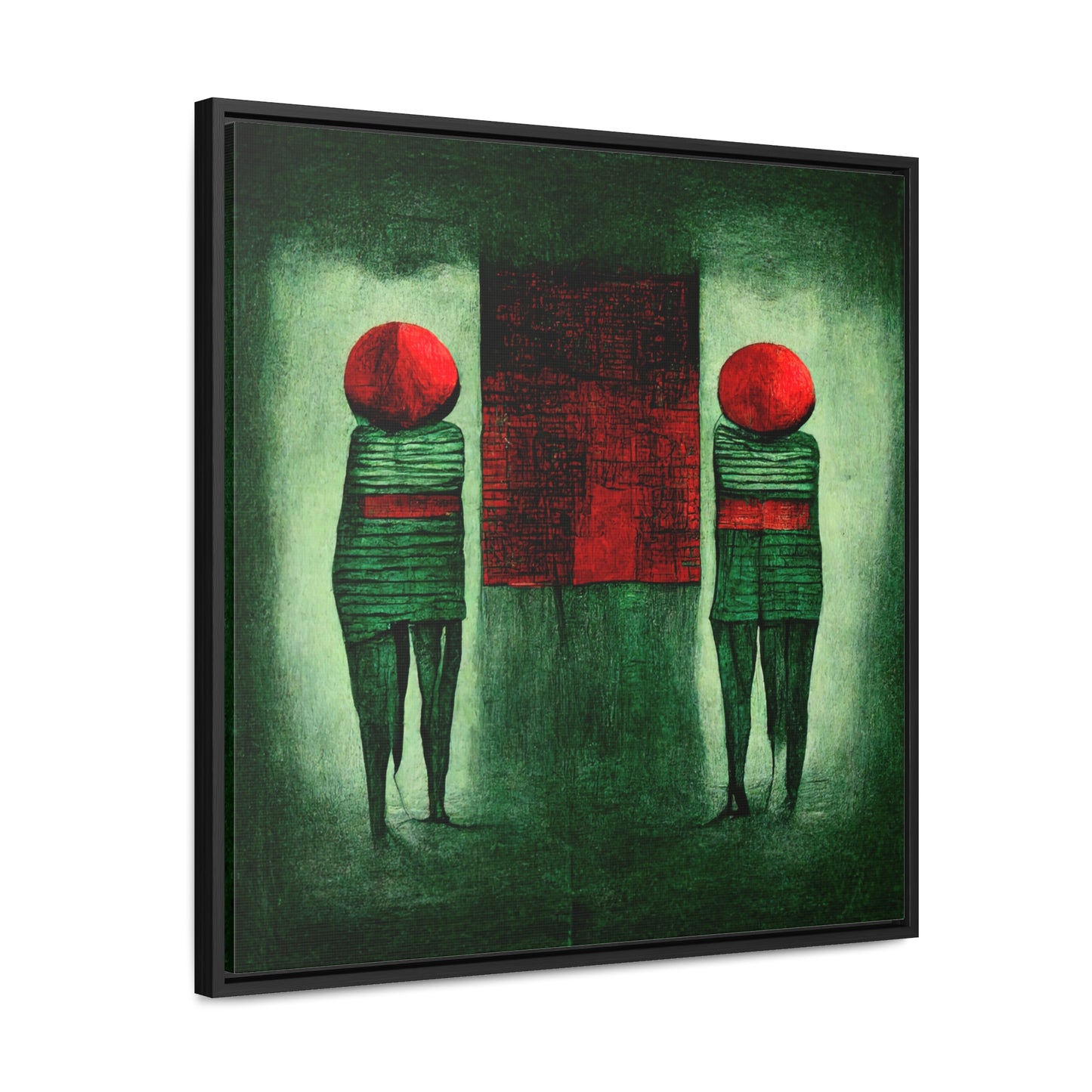 Loneliness Green Red 23, Valentinii, Gallery Canvas Wraps, Square Frame