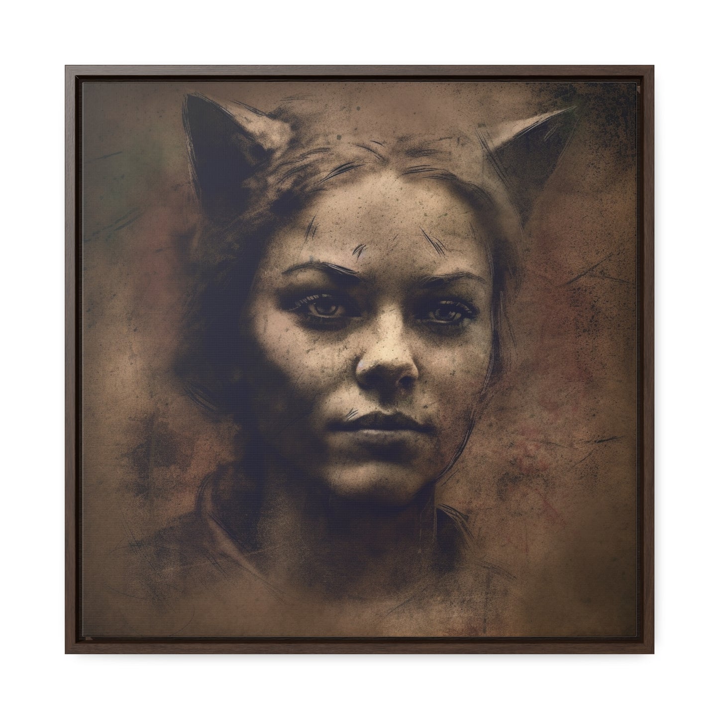 Cat Woman 20, Gallery Canvas Wraps, Square Frame