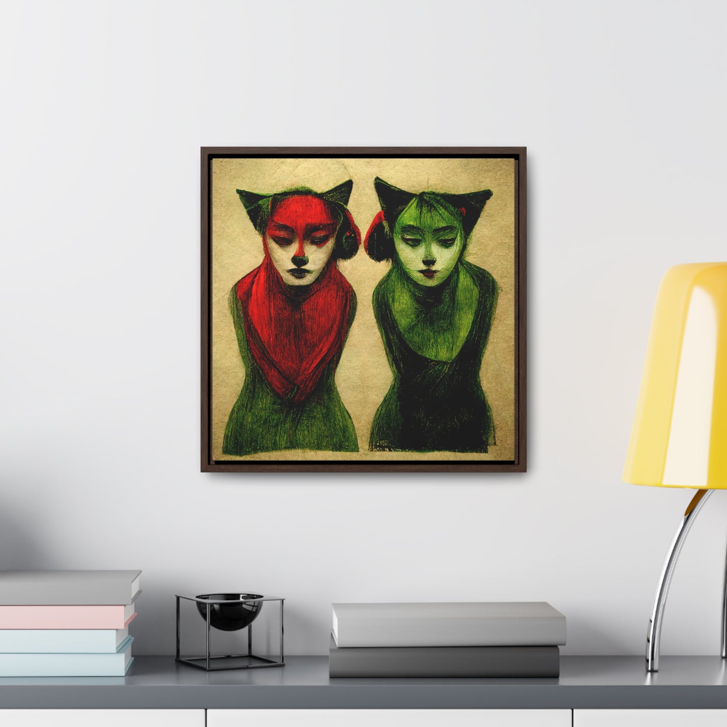 Cat Woman 4, Valentinii, Gallery Canvas Wraps, Square Frame