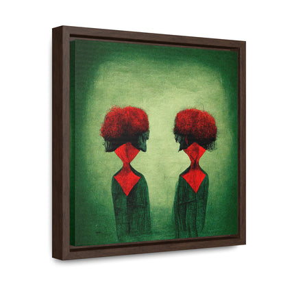 Loneliness Green Red 29, Valentinii, Gallery Canvas Wraps, Square Frame