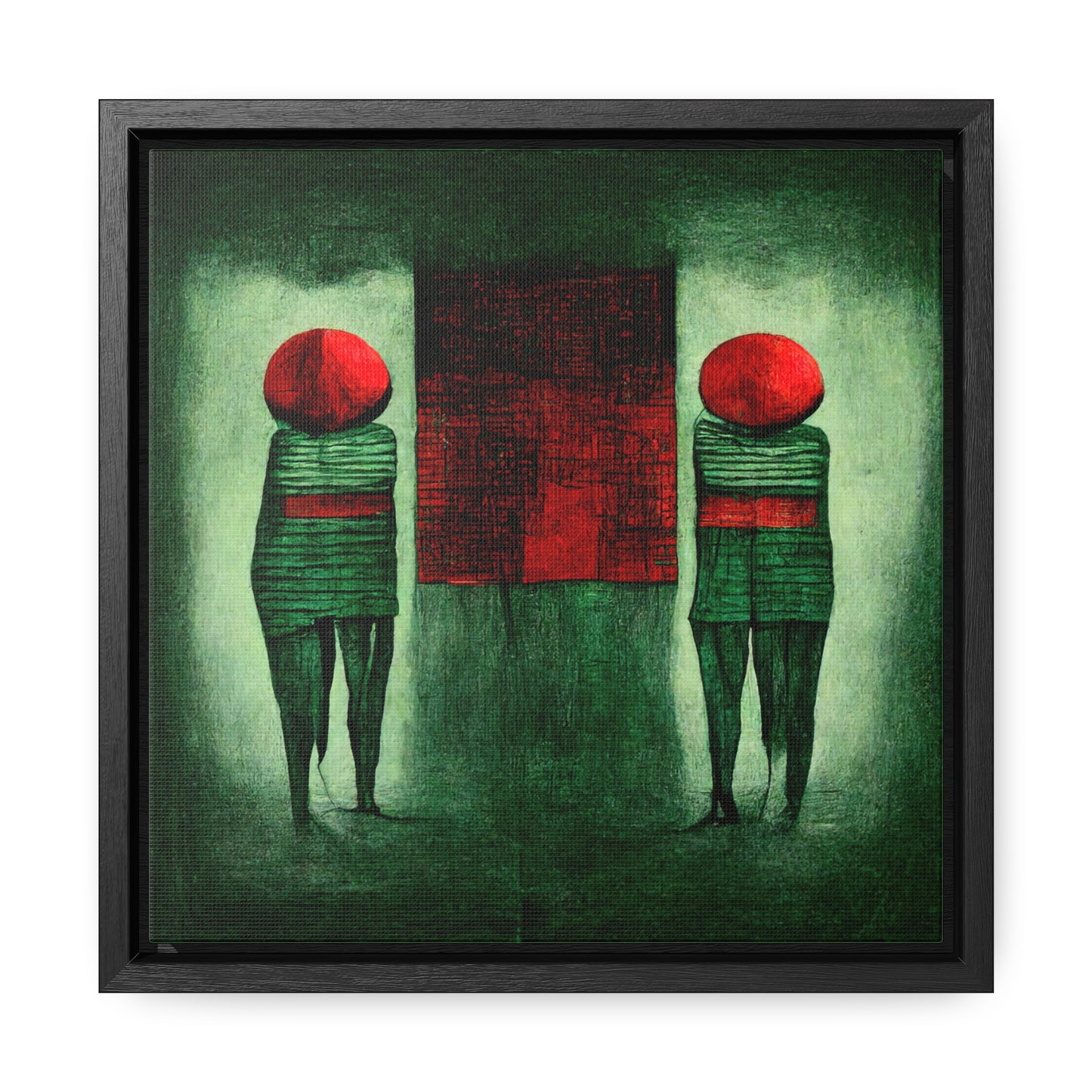 Loneliness Green Red 23, Valentinii, Gallery Canvas Wraps, Square Frame