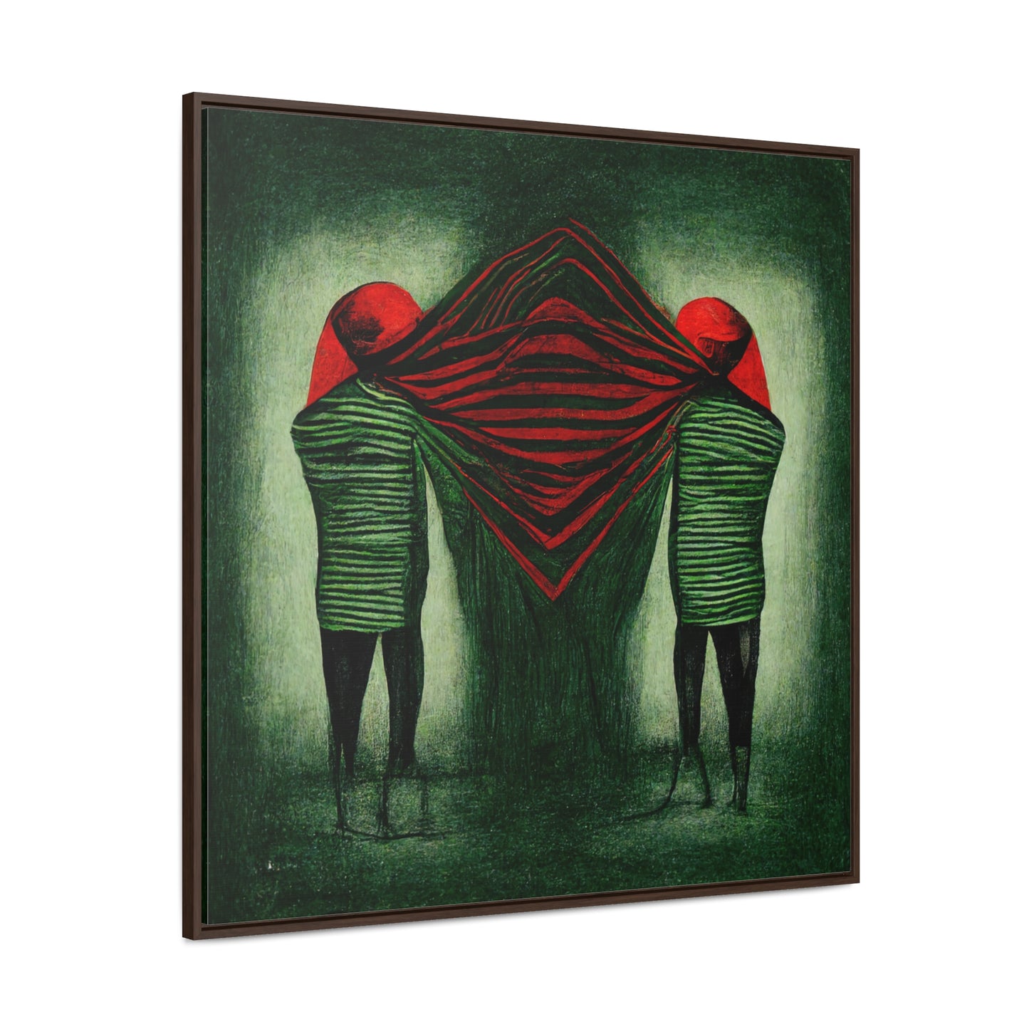 Loneliness Green Red 12, Valentinii, Gallery Canvas Wraps, Square Frame