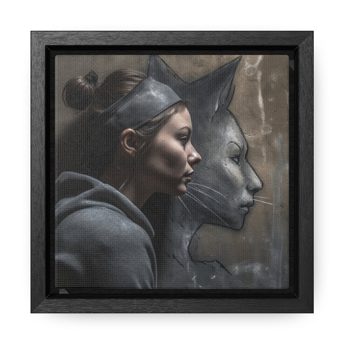 Cat Woman 21, Gallery Canvas Wraps, Square Frame