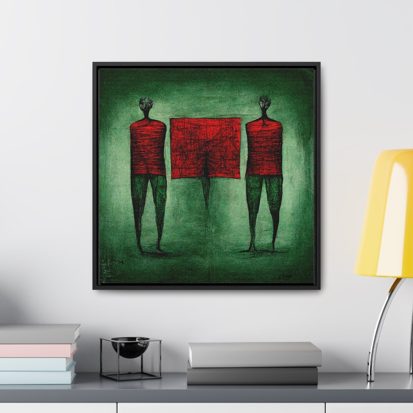 Loneliness Green Red 14, Valentinii, Gallery Canvas Wraps, Square Frame