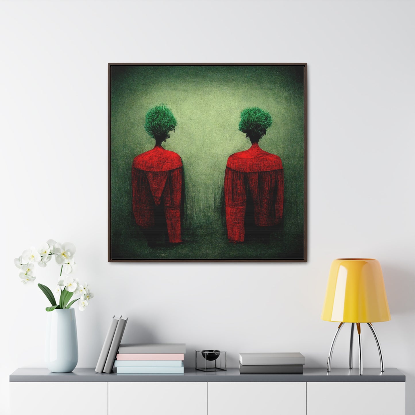 Loneliness Green Red 28, Valentinii, Gallery Canvas Wraps, Square Frame