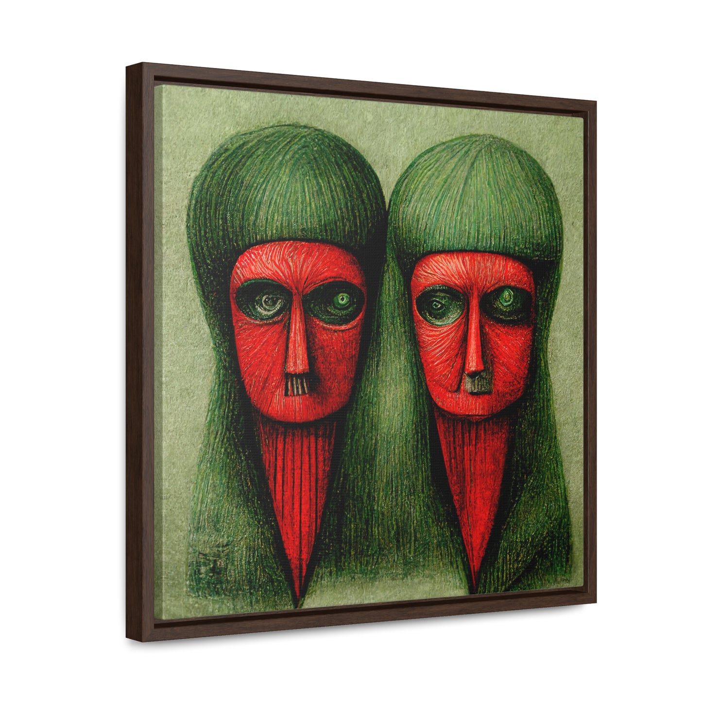 Loneliness Green Red 18, Valentinii, Gallery Canvas Wraps, Square Frame