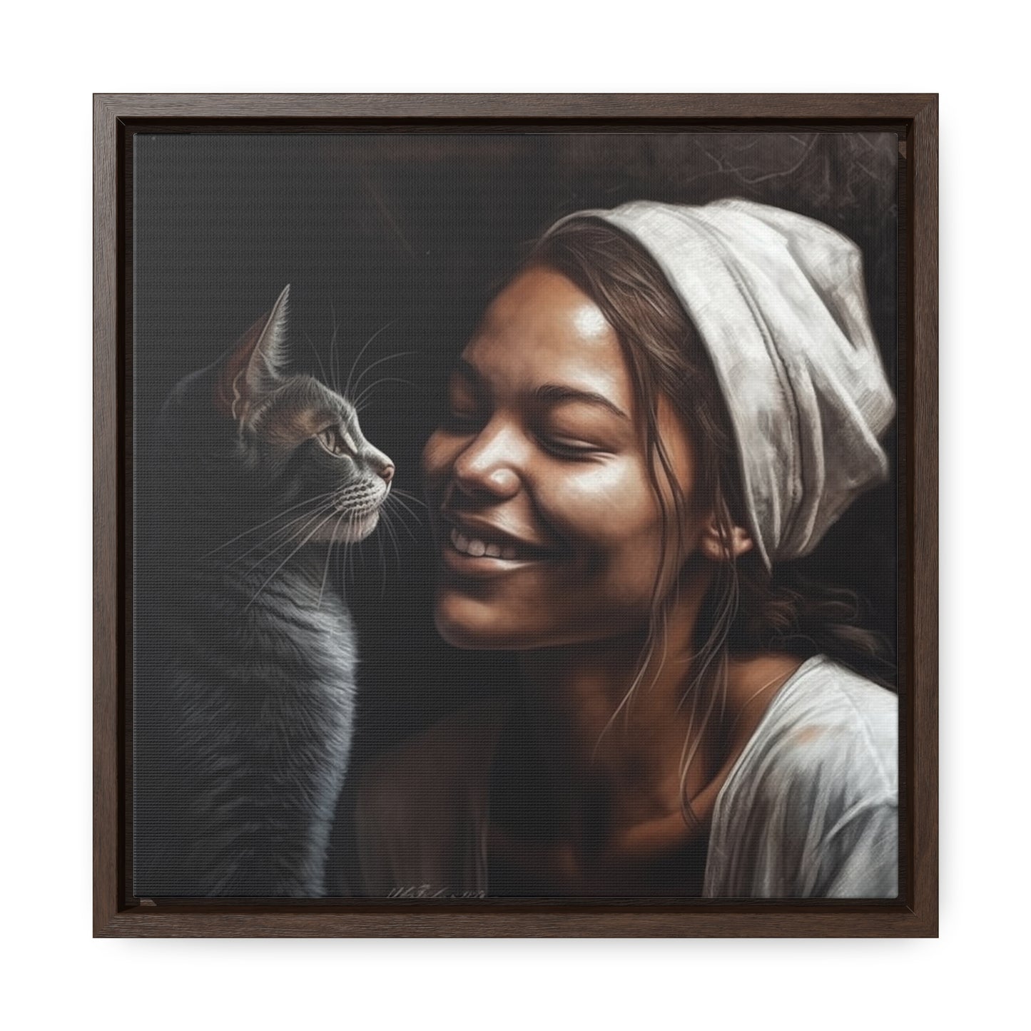 Cat Woman 29, Gallery Canvas Wraps, Square Frame