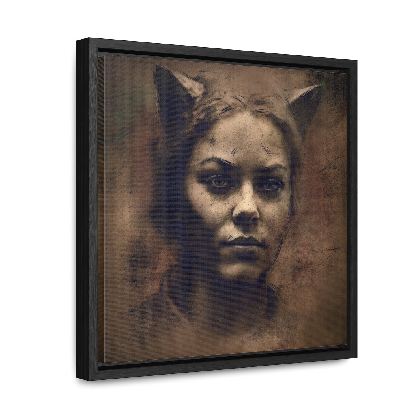 Cat Woman 20, Gallery Canvas Wraps, Square Frame