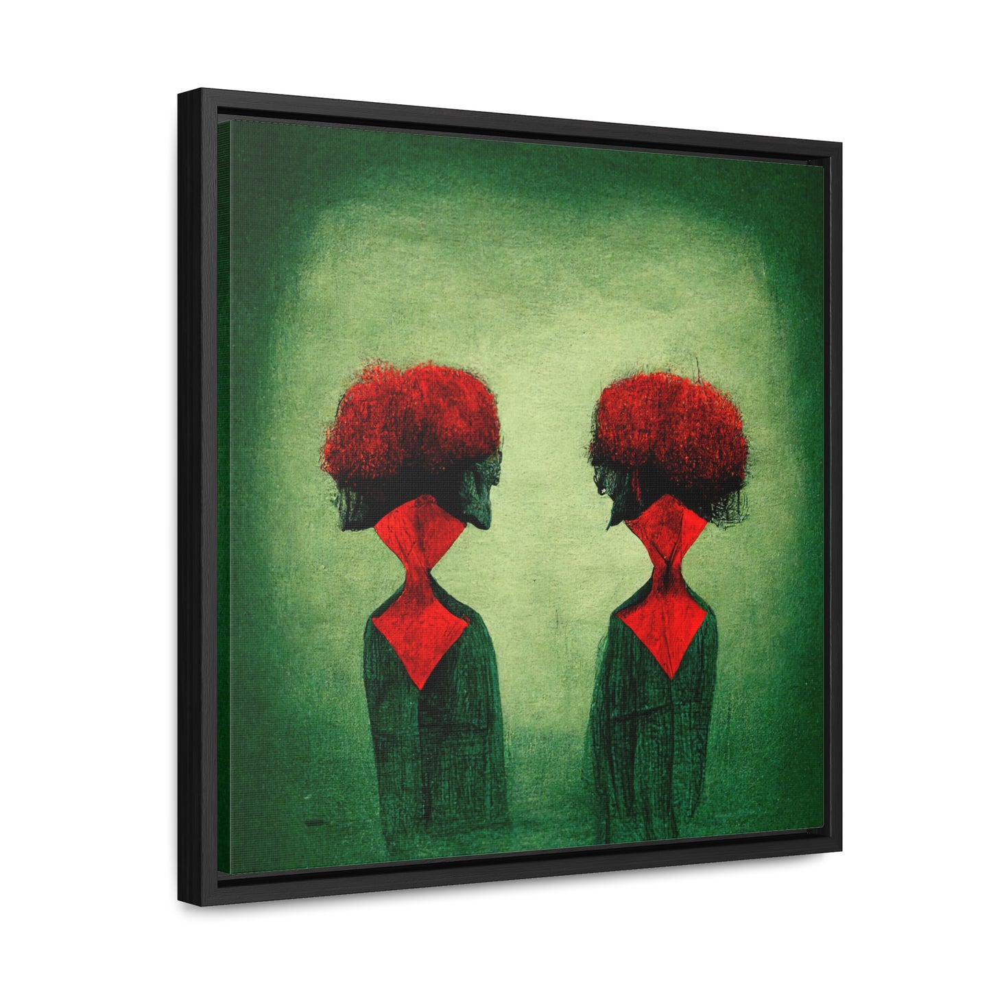 Loneliness Green Red 29, Valentinii, Gallery Canvas Wraps, Square Frame