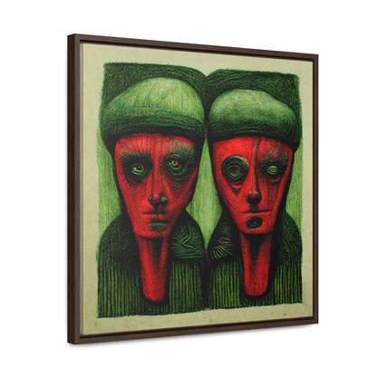 Loneliness Green Red 9, Valentinii, Gallery Canvas Wraps, Square Frame