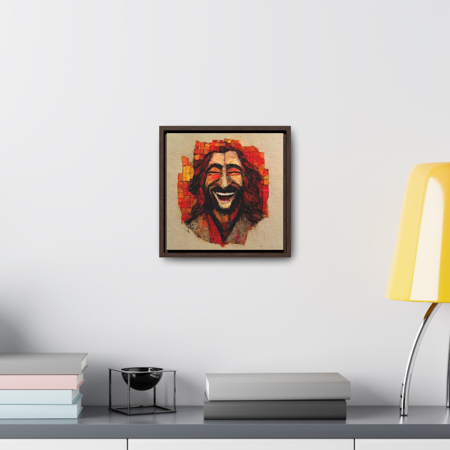 Jesus smiling 6, Valentinii, Gallery Canvas Wraps, Square Frame