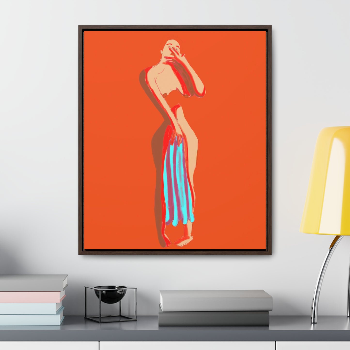 The Orange Towel, Original Eduard Pavel, Gallery Canvas Wraps, Vertical Frame