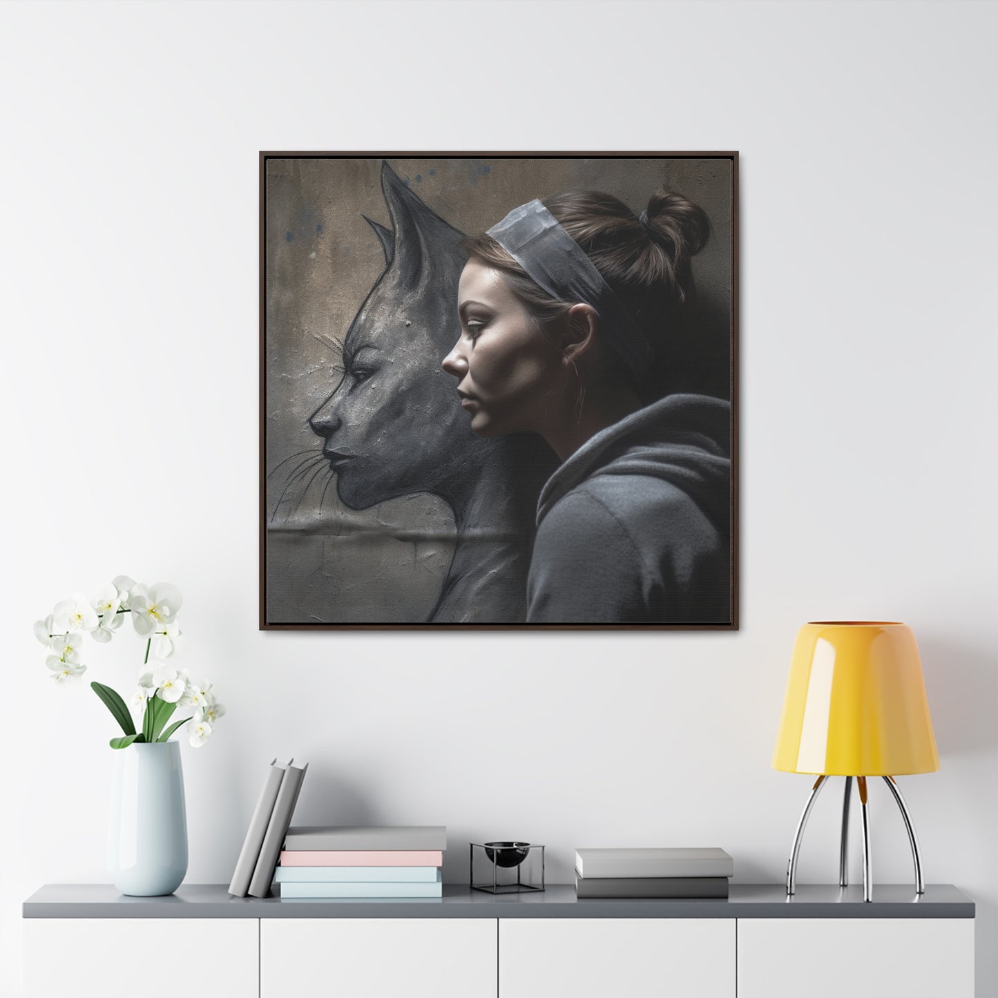 Cat Woman 7, Gallery Canvas Wraps, Square Frame