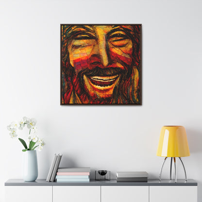 Jesus smiling 2, Valentinii, Gallery Canvas Wraps, Square Frame