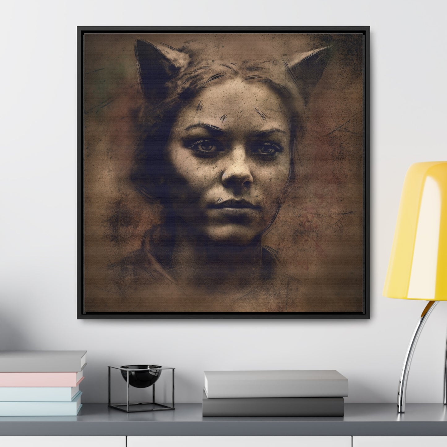 Cat Woman 20, Gallery Canvas Wraps, Square Frame