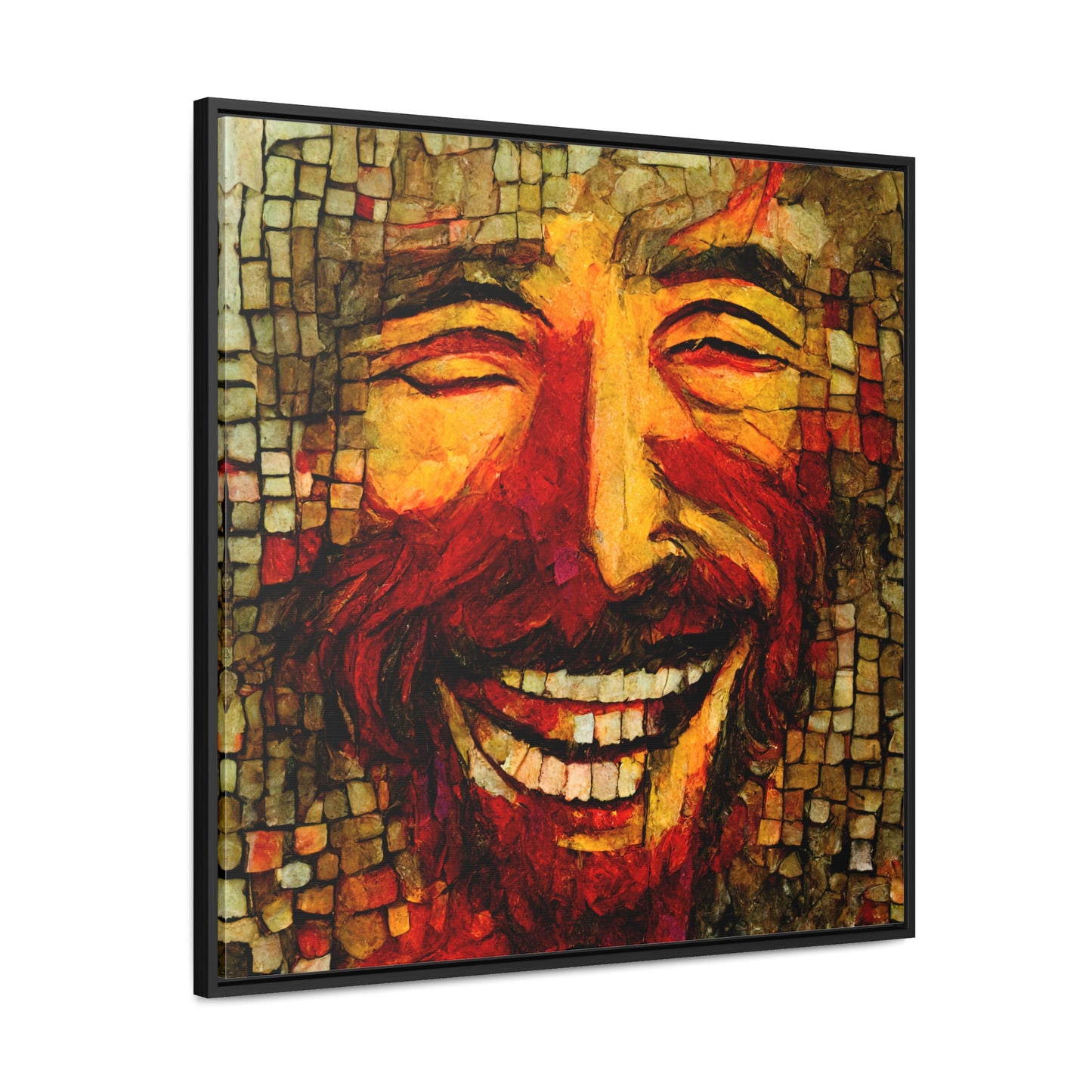 Jesus smiling 4, Valentinii, Gallery Canvas Wraps, Square Frame