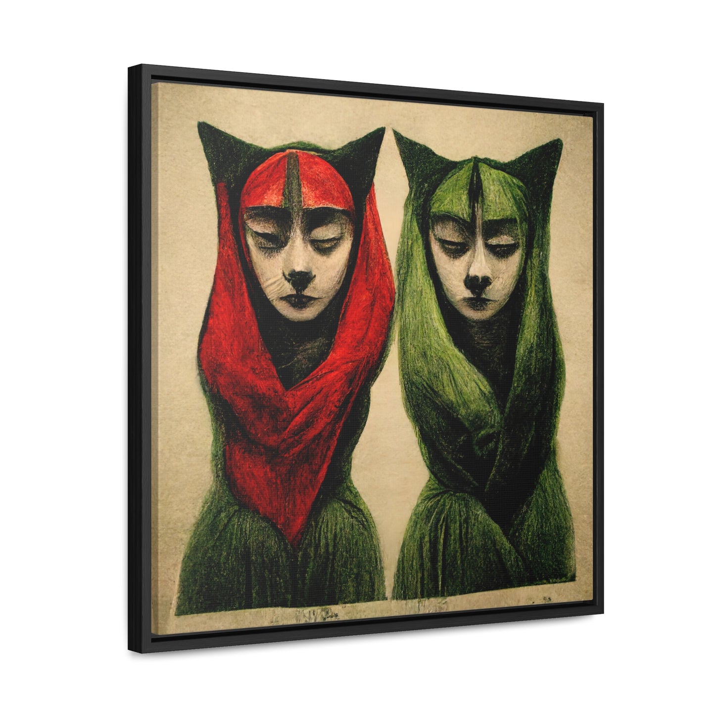 Cat Woman 5, Valentinii, Gallery Canvas Wraps, Square Frame