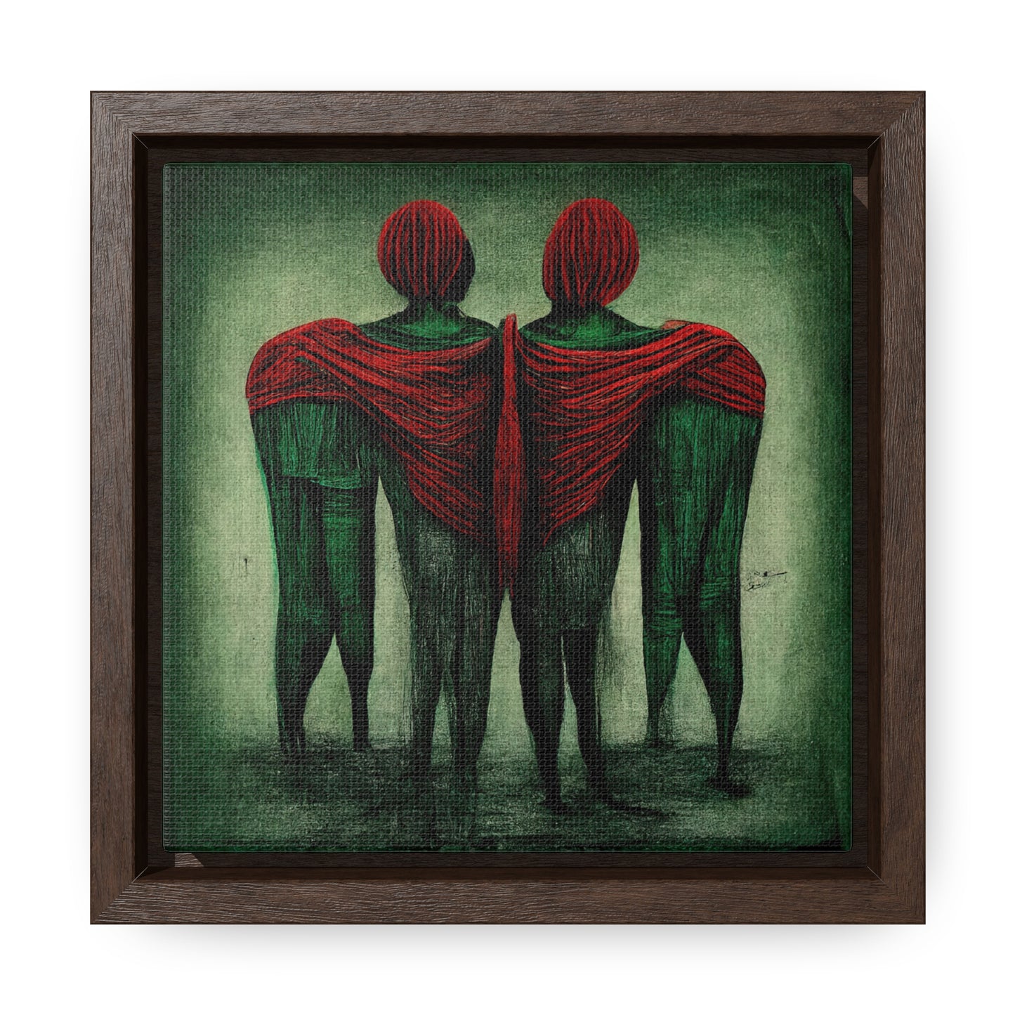 Loneliness Green Red 2, Valentinii, Gallery Canvas Wraps, Square Frame