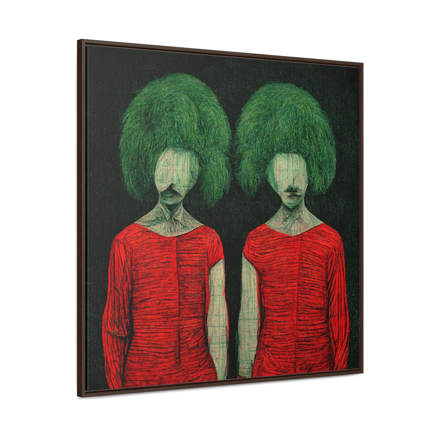 Loneliness Green Red 27, Valentinii, Gallery Canvas Wraps, Square Frame