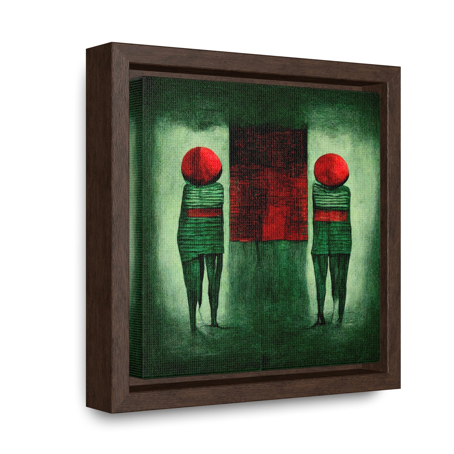 Loneliness Green Red 23, Valentinii, Gallery Canvas Wraps, Square Frame