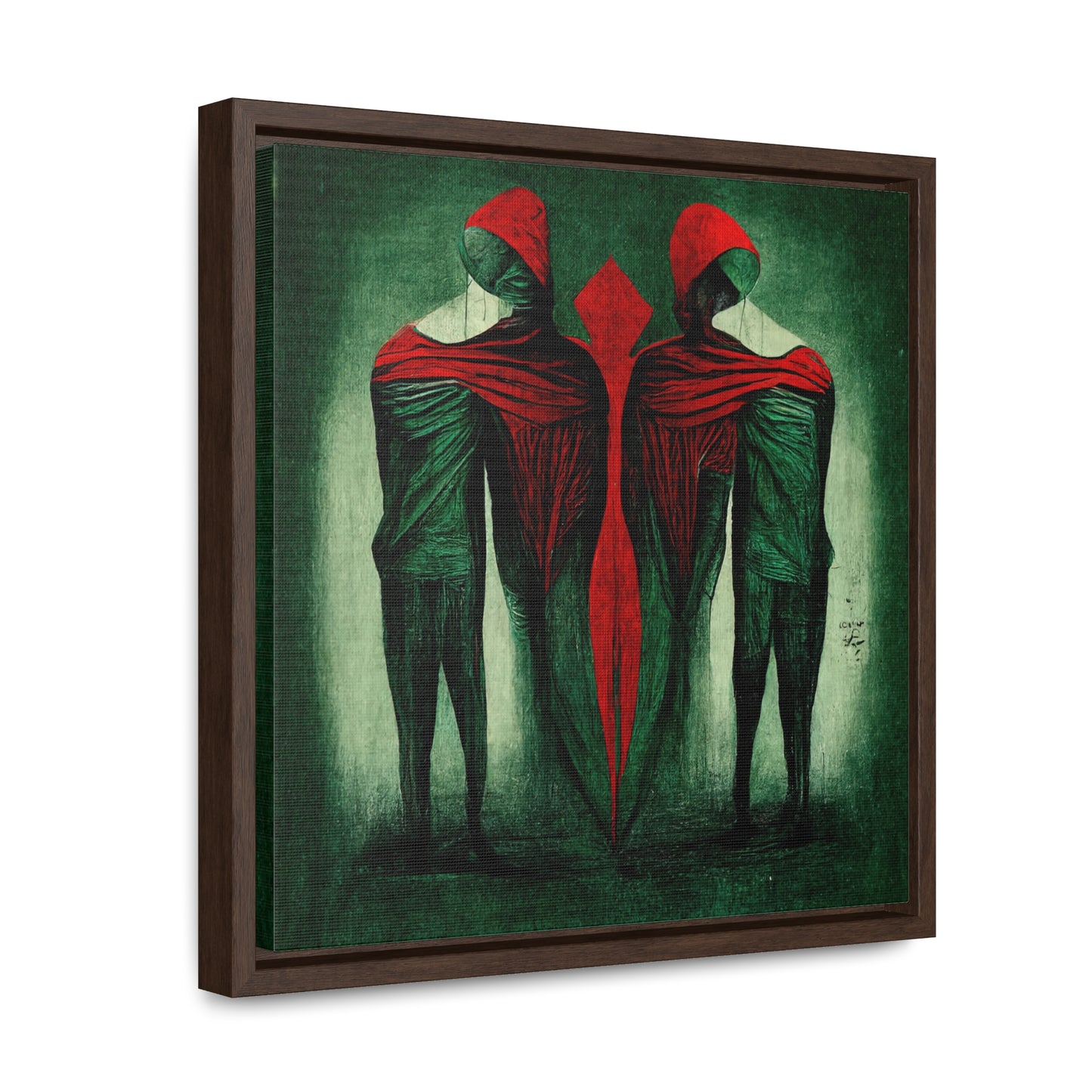 Loneliness Green Red, Valentinii, Gallery Canvas Wraps, Square Frame