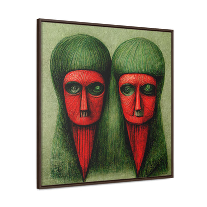 Loneliness Green Red 18, Valentinii, Gallery Canvas Wraps, Square Frame