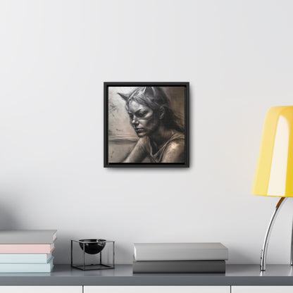 Cat Woman 17, Gallery Canvas Wraps, Square Frame