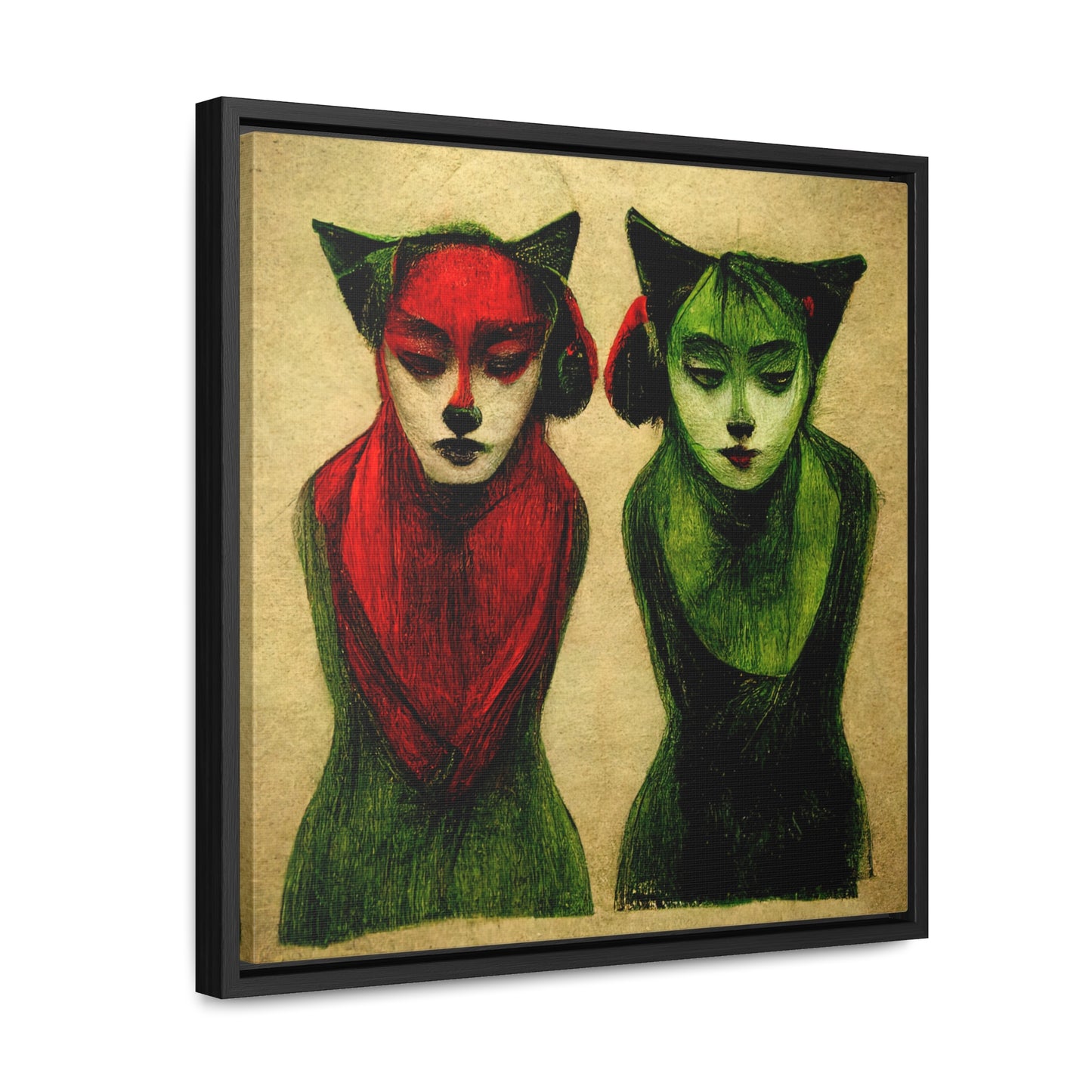 Cat Woman 4, Valentinii, Gallery Canvas Wraps, Square Frame