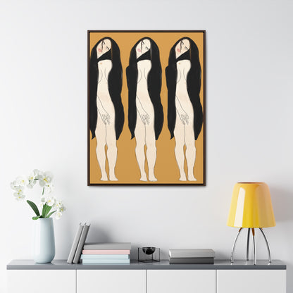 Woman in Black Veil, Original Eduard Pavel, Gallery Canvas Wraps, Vertical Frame