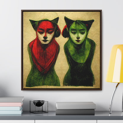 Cat Woman 4, Valentinii, Gallery Canvas Wraps, Square Frame