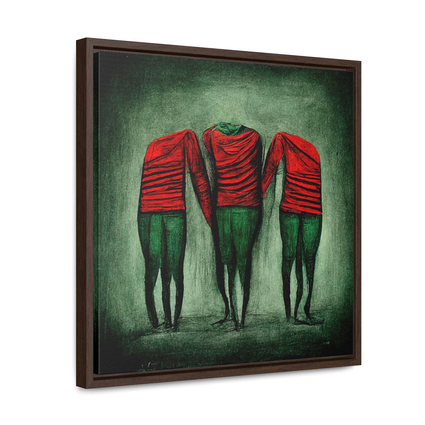 Loneliness Green Red 8, Valentinii, Gallery Canvas Wraps, Square Frame