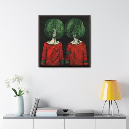 Loneliness Green Red 26, Valentinii, Gallery Canvas Wraps, Square Frame