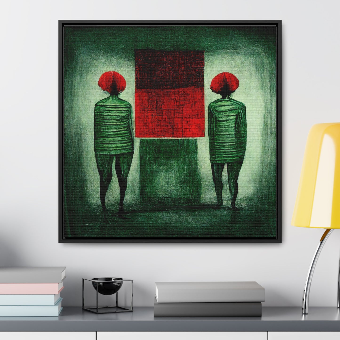 Loneliness Green Red 10, Valentinii, Gallery Canvas Wraps, Square Frame