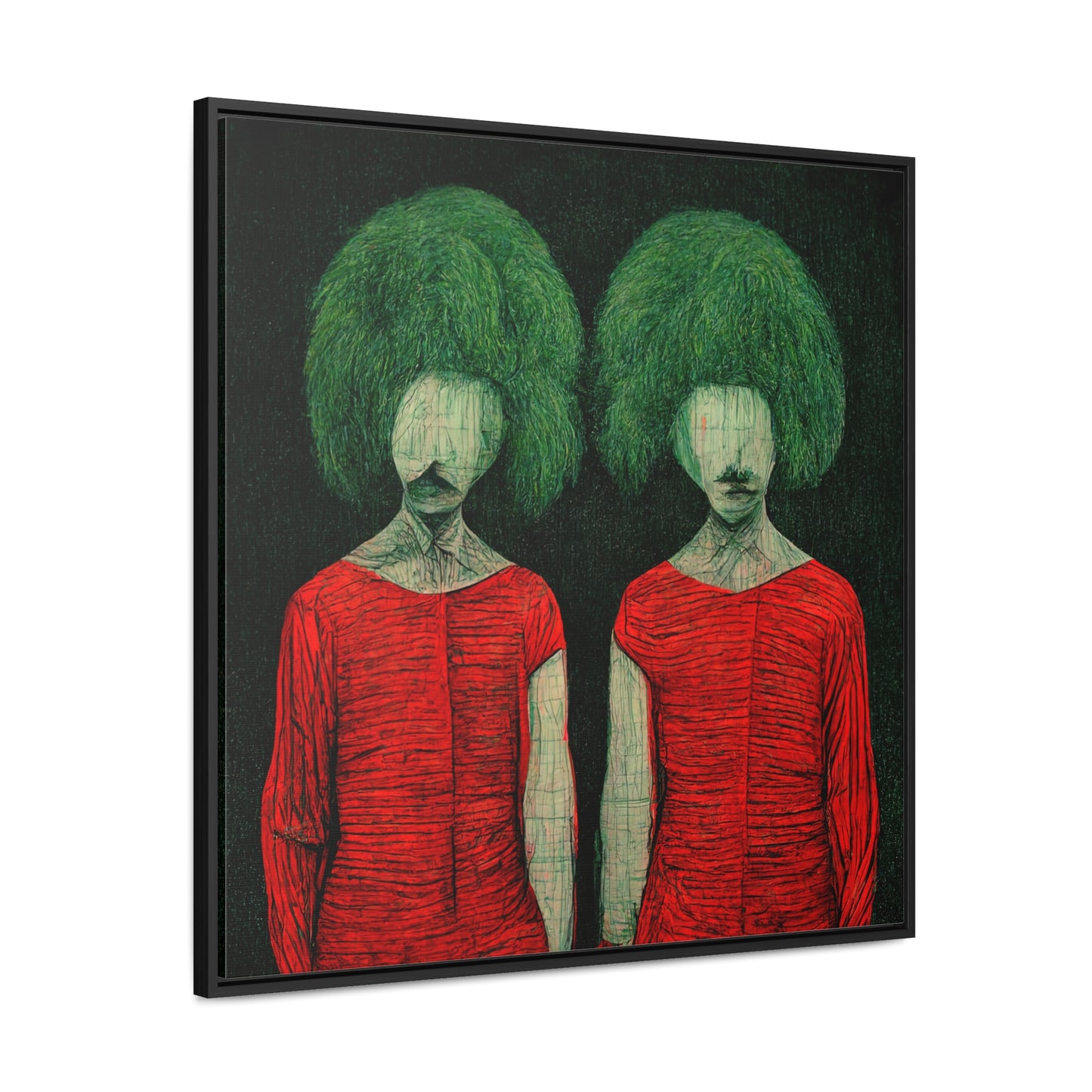 Loneliness Green Red 27, Valentinii, Gallery Canvas Wraps, Square Frame