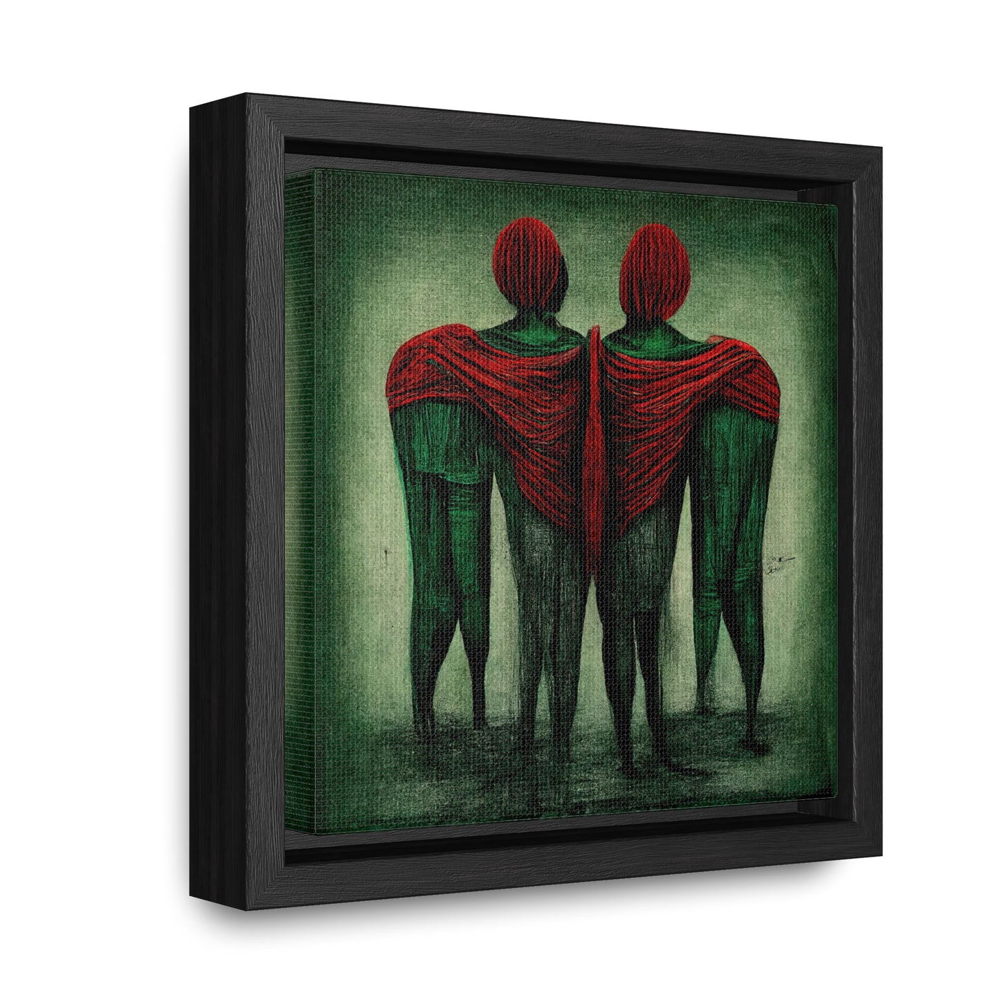Loneliness Green Red 2, Valentinii, Gallery Canvas Wraps, Square Frame