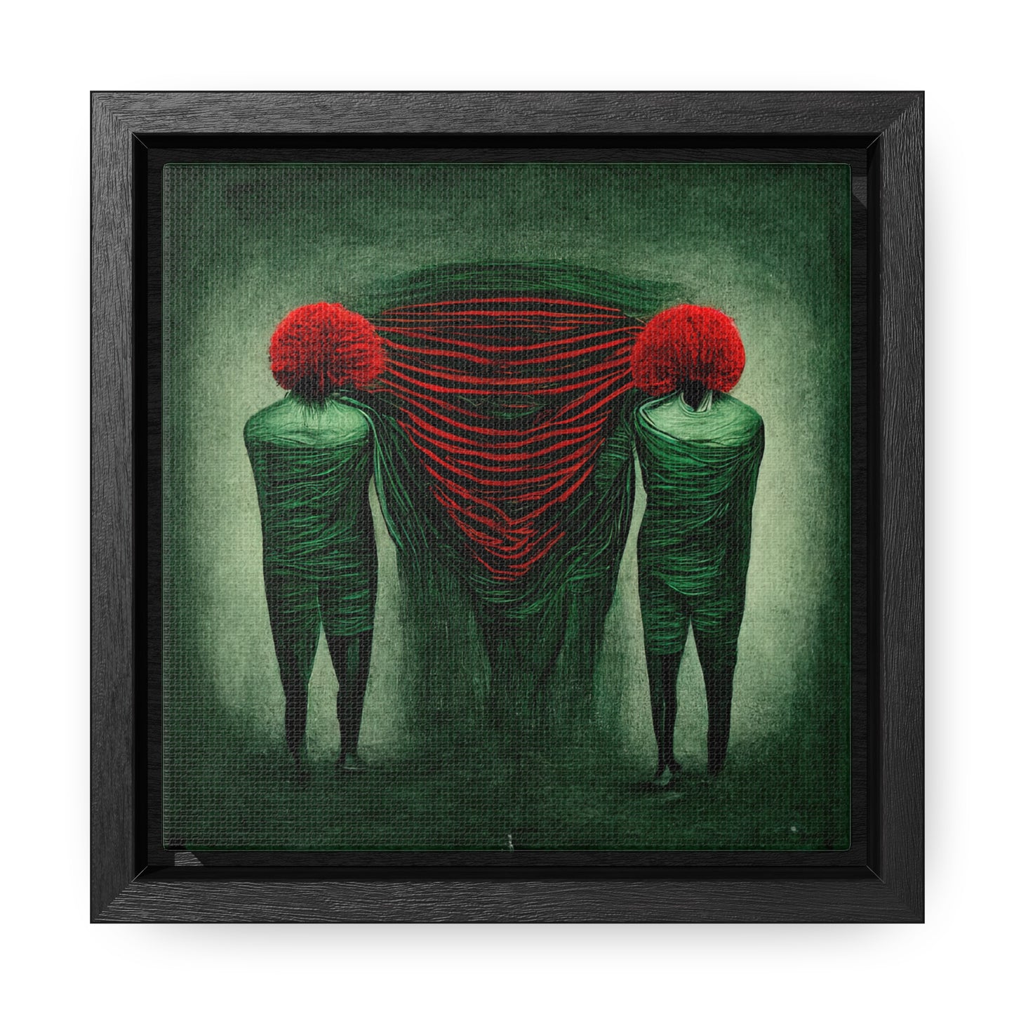 Loneliness Green Red 4, Valentinii, Gallery Canvas Wraps, Square Frame