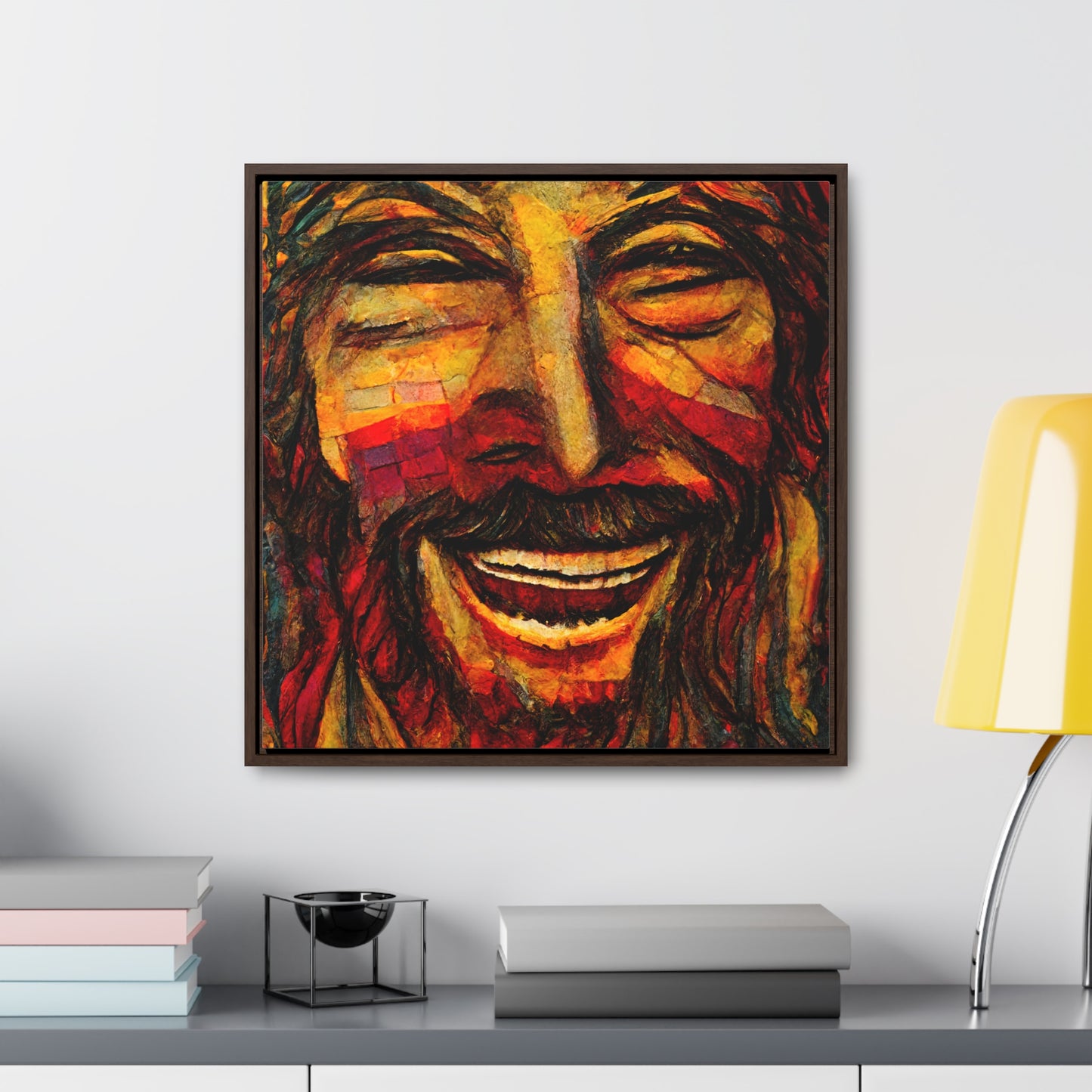 Jesus smiling 2, Valentinii, Gallery Canvas Wraps, Square Frame