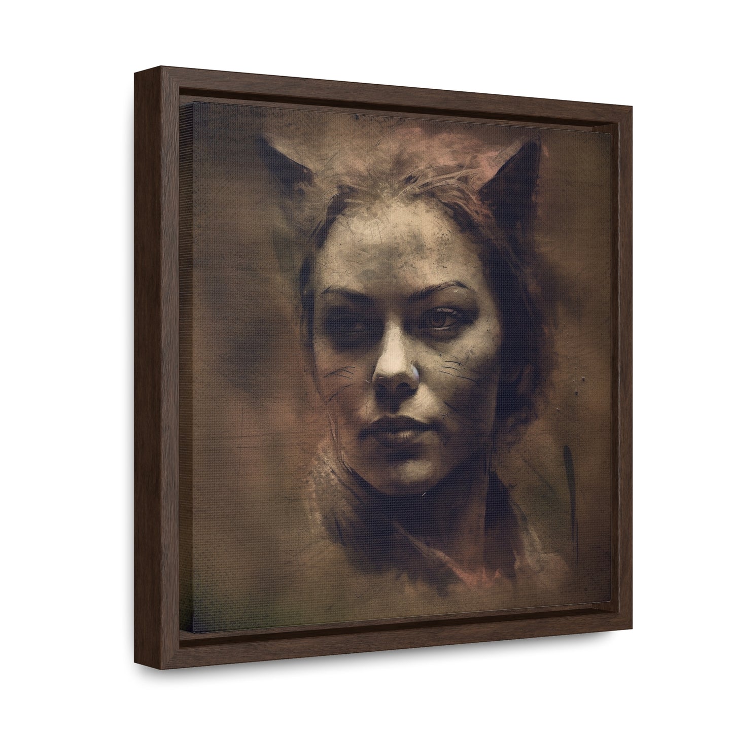 Cat Woman 24, Gallery Canvas Wraps, Square Frame