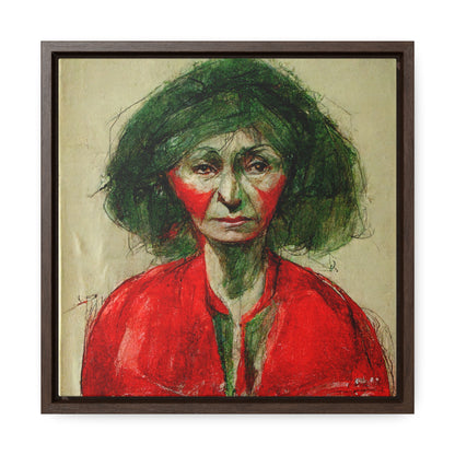 Loneliness Green Red 36, Valentinii, Gallery Canvas Wraps, Square Frame