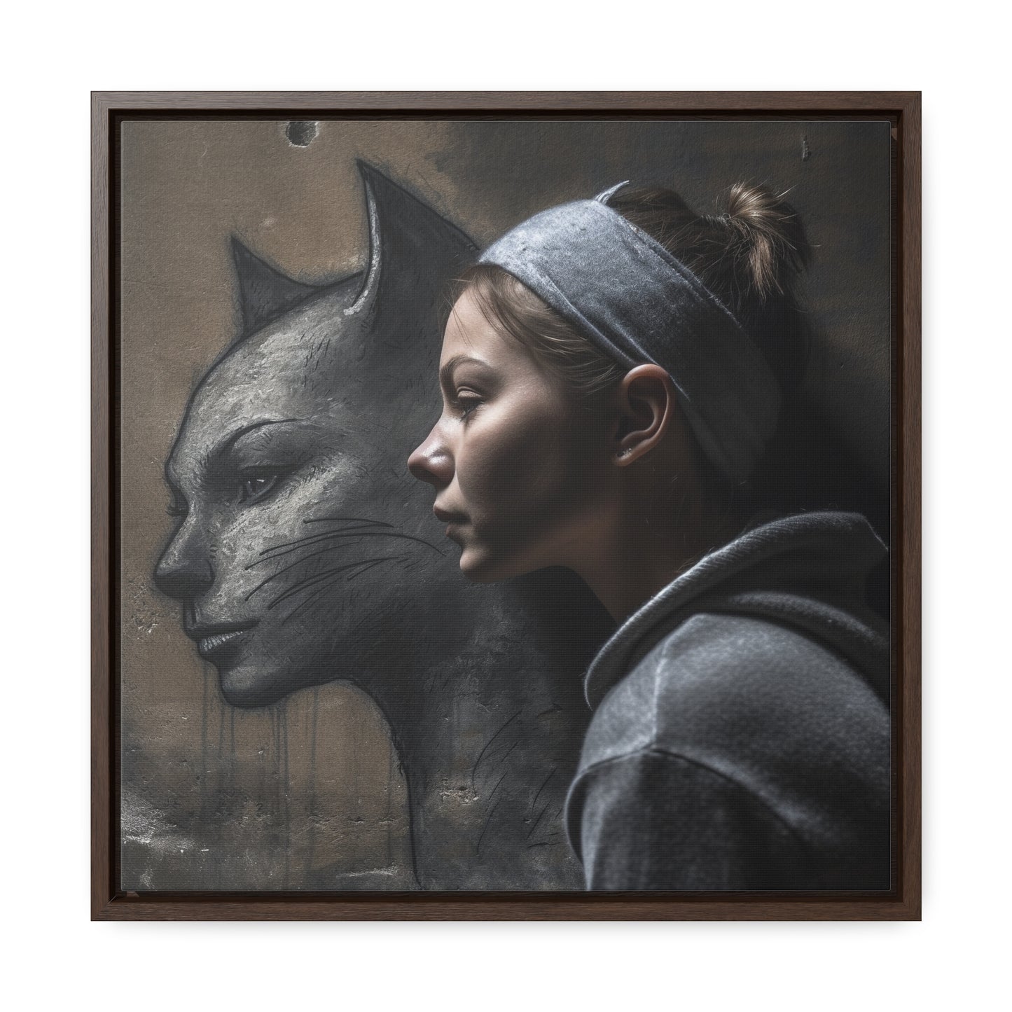 Cat Woman 28, Gallery Canvas Wraps, Square Frame